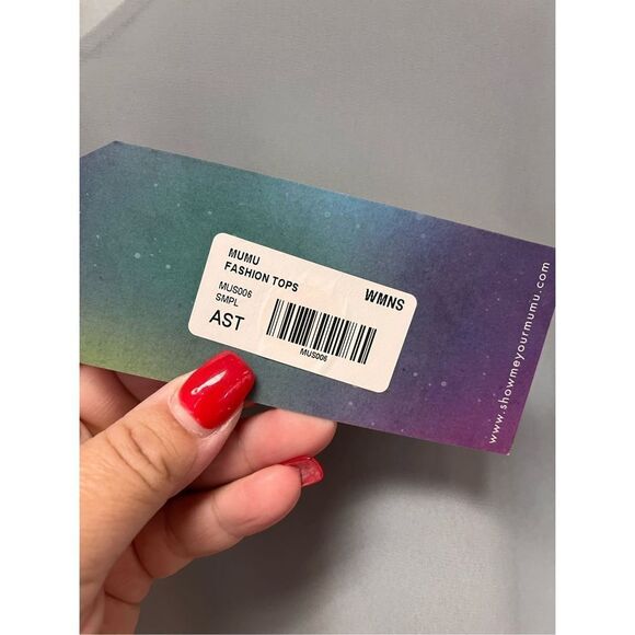 Show Me Your MuMu Gray Sheer V-Neck Wide Sleeve Blouse sz S NWT - Picture 3 of 4